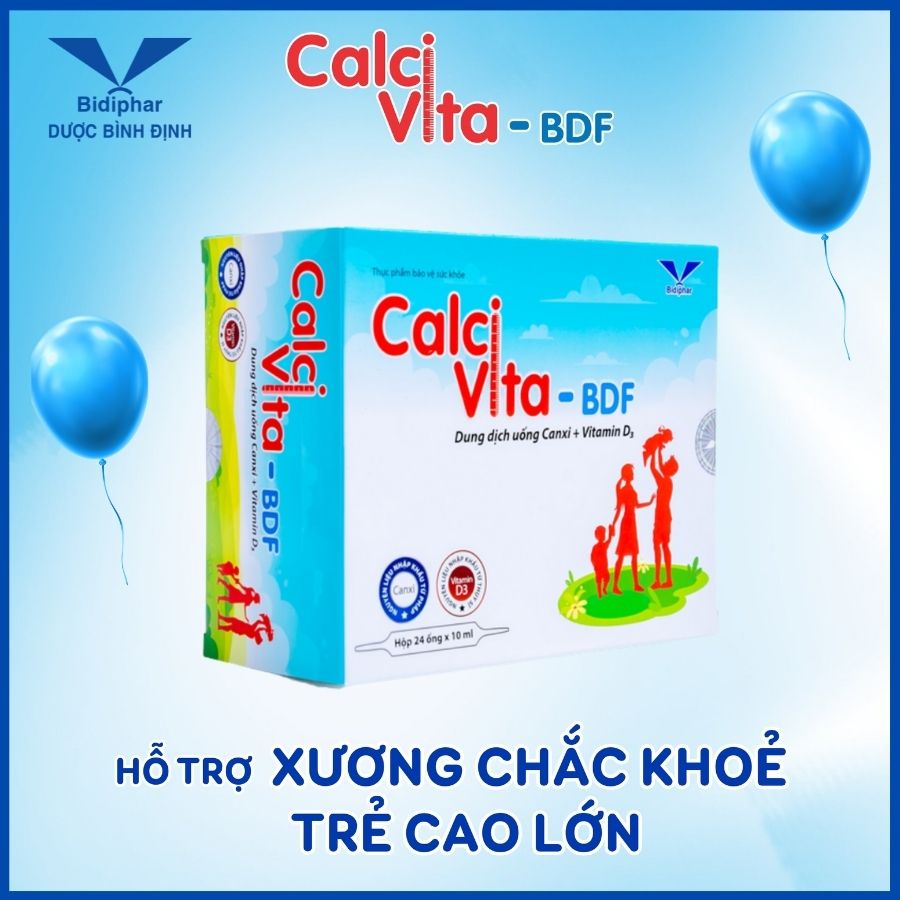 Calci Vita - BDF 10ml - Ống Uống Bổ Sung Canxi Cho Người Loãng Xương, Phụ Nữ Mang Thai
