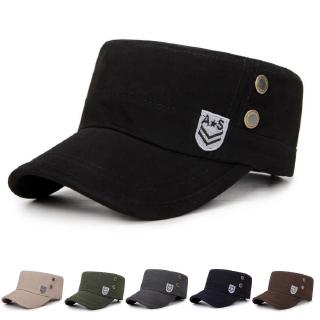 vintage men cotton cap top of military cotton flat cap