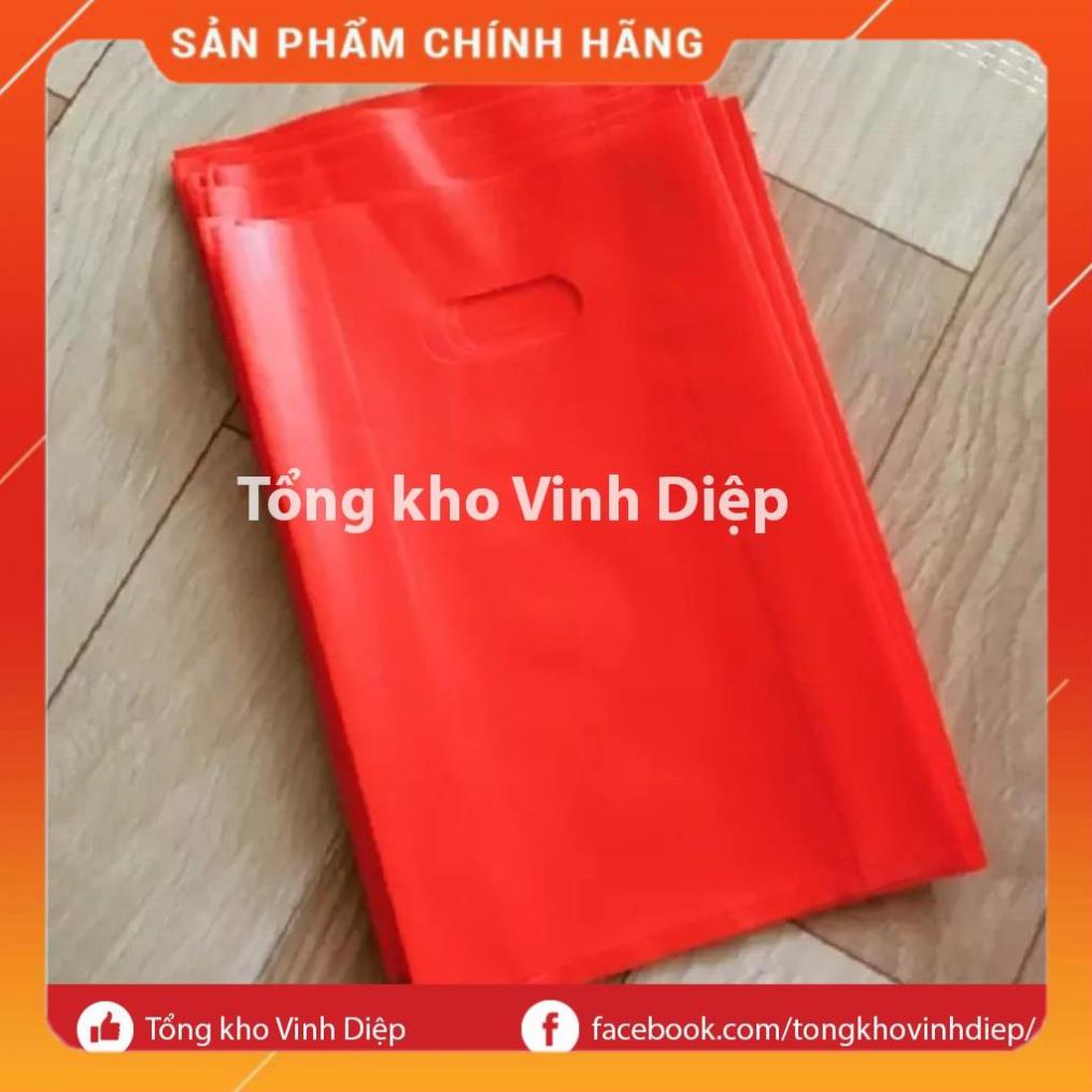 1kg túi nilon HD đỏ đựng hàng chất dày dùng làm túi đựng đồ, đựng quà biếu - 3 size