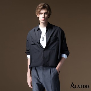 Áo sơ mi nami ALVIDO áo sơ mi from rộng đen trắng dài tay ASM27