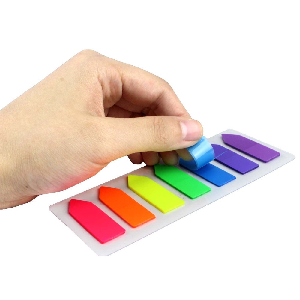 Bộ 2 Set 280 Giấy Ghi Chú Đánh Dấu Màu Neon Dạ Quang Tiện Dụng