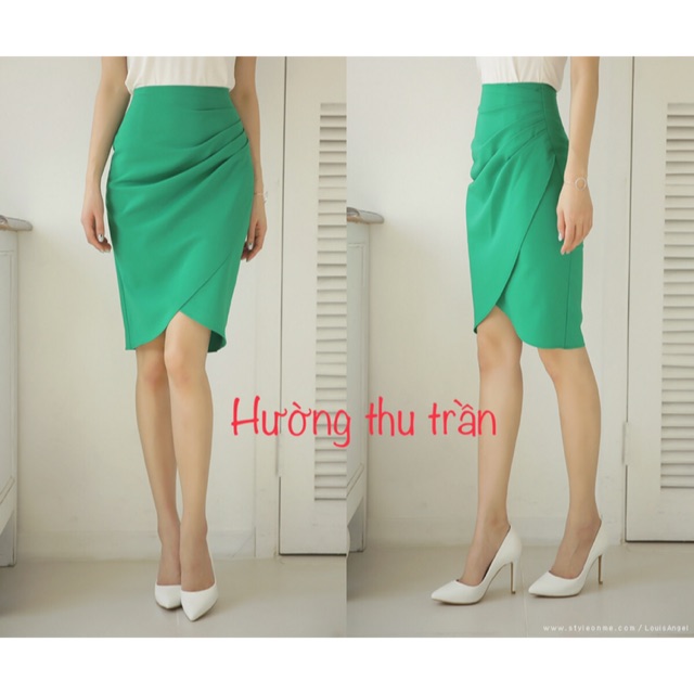 Chân Váy Bút Chì Có Tà Che Bụng, Chân Váy Công Sở Tới Gối