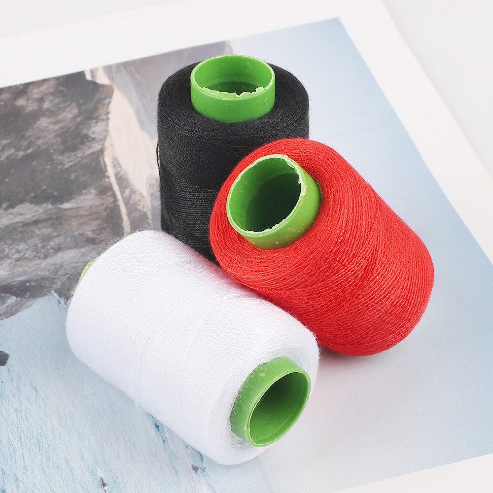 1 Cuộn Chỉ May Vá 300m Chất Liệu Cotton Màu Đen / Trắng / Đỏ