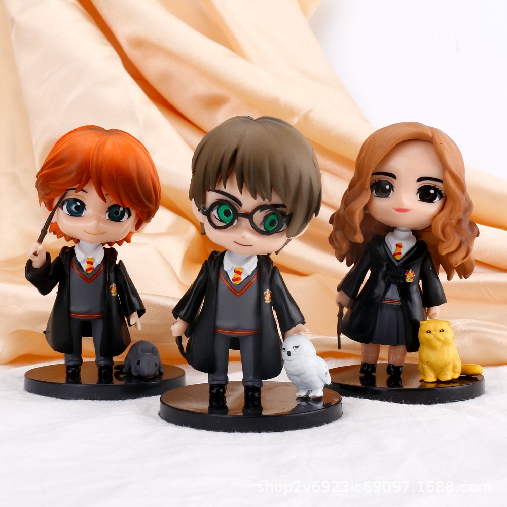 Set 3 Mô Hình Nhân Vật Phim Hoạt Hình Harry Potter Bằng PVC