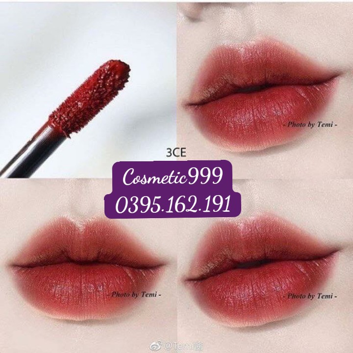 (auth 100% )son kem lì 3ce velvetlip tint màu taupe ( đỏ nâu) change mode (đỏ lạnh)hàn quốc-cosmetic999