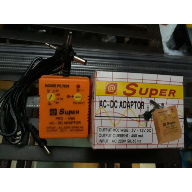 Adapter đa năng SUPER 1080 450MA 3-12V, 6 đầu ra đảo cực được