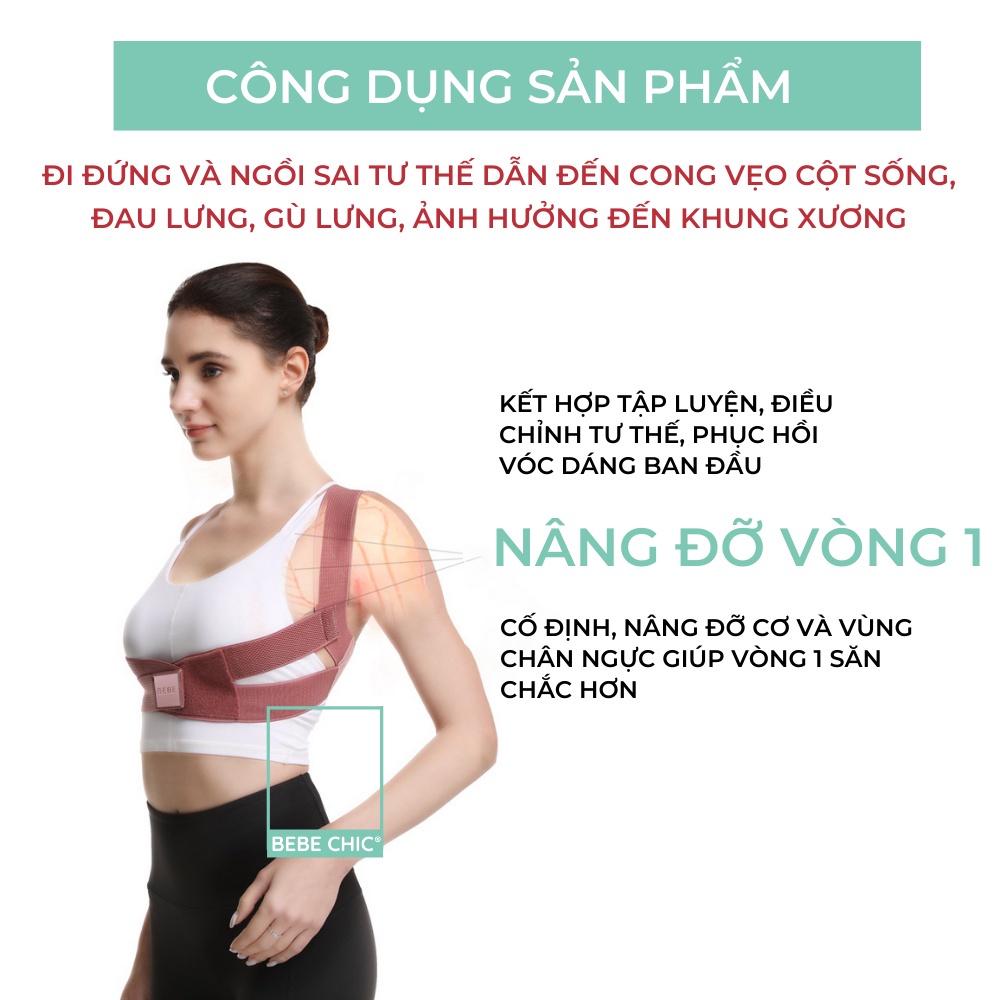 Đai Bảo Vệ Vòng 1 BEBE CHIC, Chỉnh Hình Lưng Cho Mọi Lứa Tuổi (Trắng/Đen/Hồng)