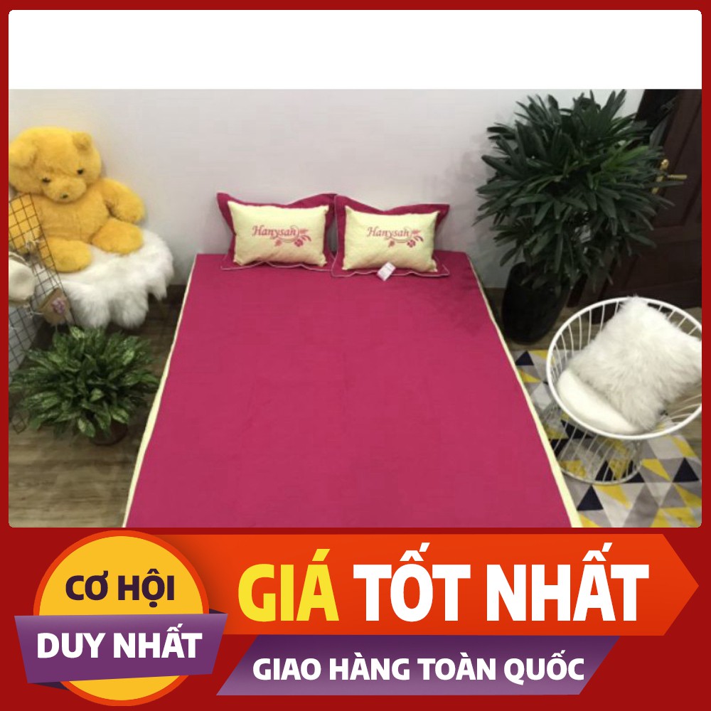 Bộ Ga gối 3 món phủ trần bông satin cotton cao cấp