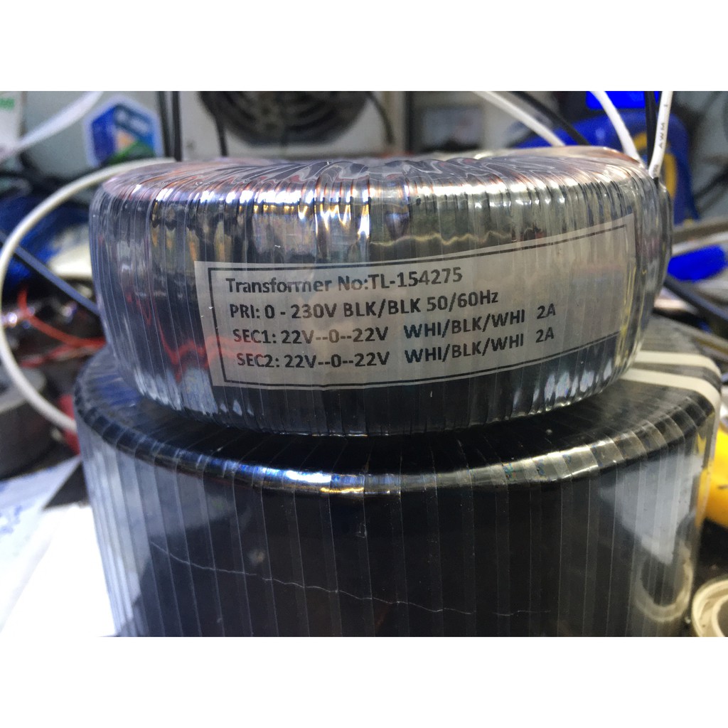Biến áp nguồn cho mạch amply LM3886 (22v-0-22v) 5A - 0972386873