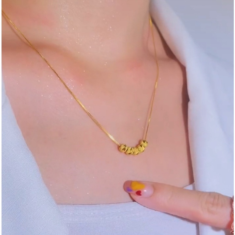 Dây Chuyền Titan Ko Han Rỉ Kiểu 5 Trái Châu TT 4026