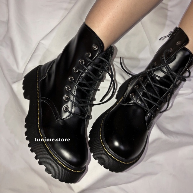 Giày Boot nữ thời trang cao cổ đế dày phong cách cá tính ulzzang - Mã giày A8