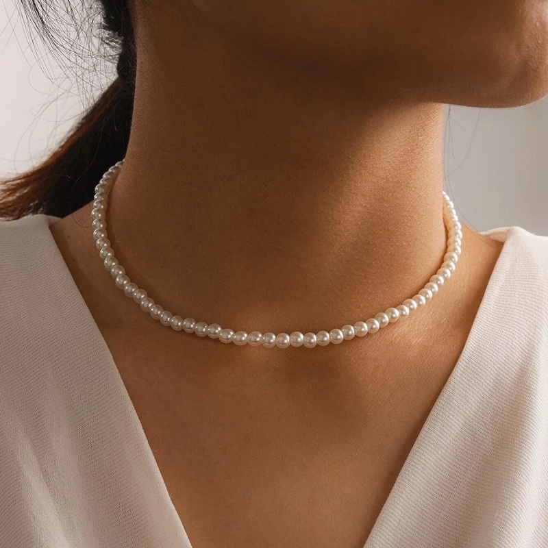 Vòng Cổ Choker Ngọc Trai Giả Thời Trang Thanh Lịch Cho Nữ