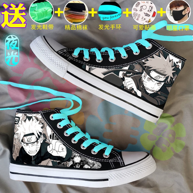 Giày Thể Thao Vải Canvas Cổ Cao Thoáng Khí In Hình Anime Naruto Thời Trang Xuân Hè Cho Nam