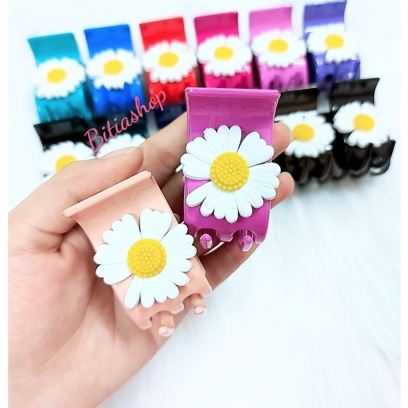 KẸP TÓC CÀNG CUA 5 RĂNG HOA CÚC NHIỀU MÀU XINH