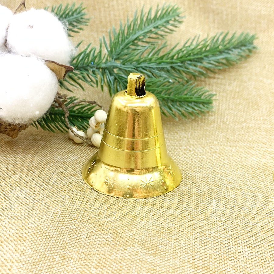 Set 10 Chuông Sọc Bông Tuyết Mini Trang Trí Cây Thông Noel Nhiều Kích Thước