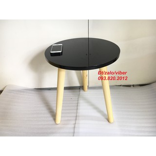 PK - Bàn tròn đen sofa phòng khách 40x45, bàn trà, bàn cafe, bàn coffee, cà phê, bàn gỗ