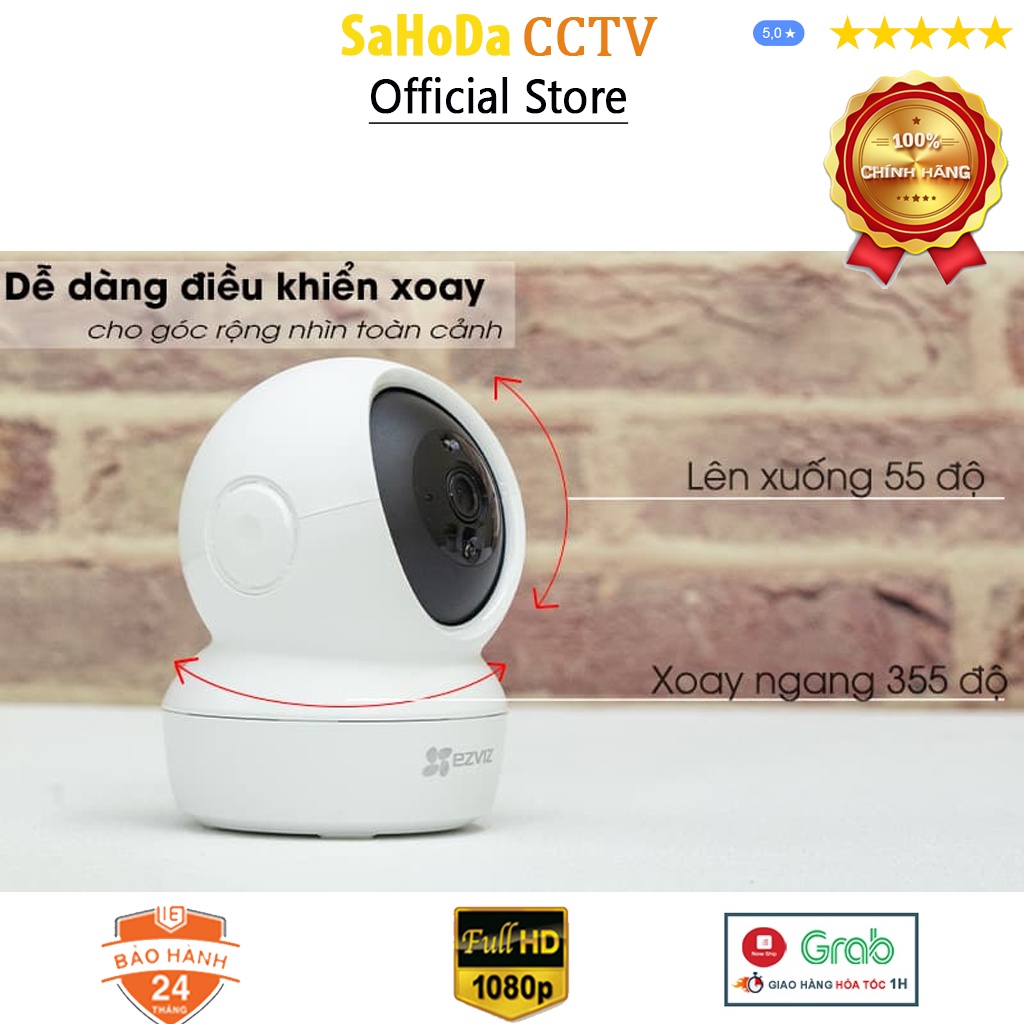 Camera ip wifi Ezviz C6N, Camera trông em bé Ezviz quay quét 360 độ + đàm thoại 2 chiều hàng chính hãng