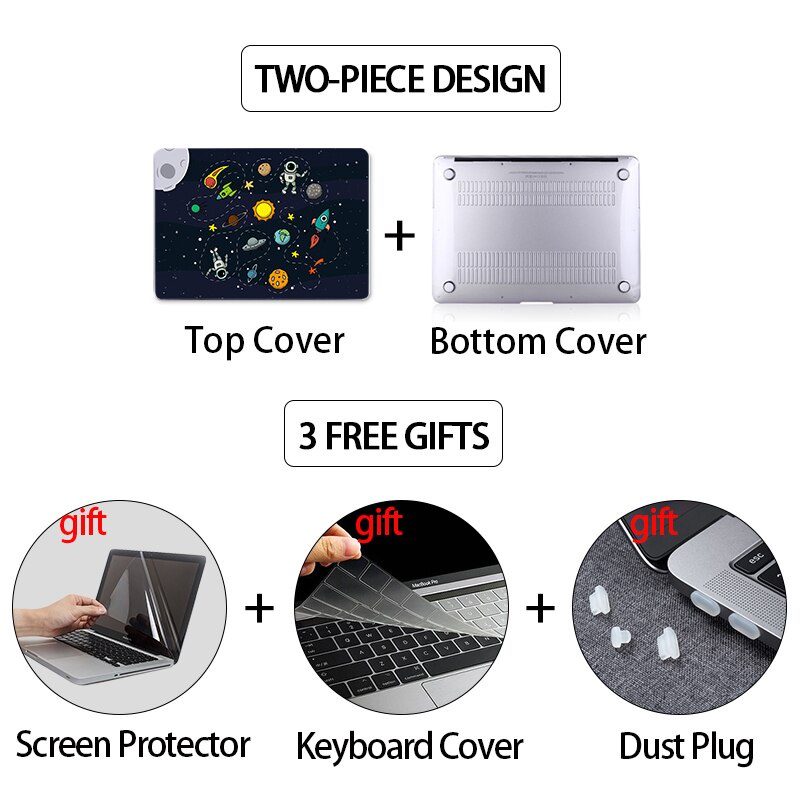 Laptop Case For Macbook Air 13 M1 2021 Pro 14 15 16 12 inch Funda Hard Cover With Screen Protector A2337 A2338 A2442 A2485 With Keyboard Cover 7JYR