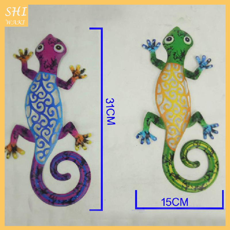 [In Stock]2xWall Hanging Gecko Artworkd Decorative Lizard Outdoor Garden Decor  Blue