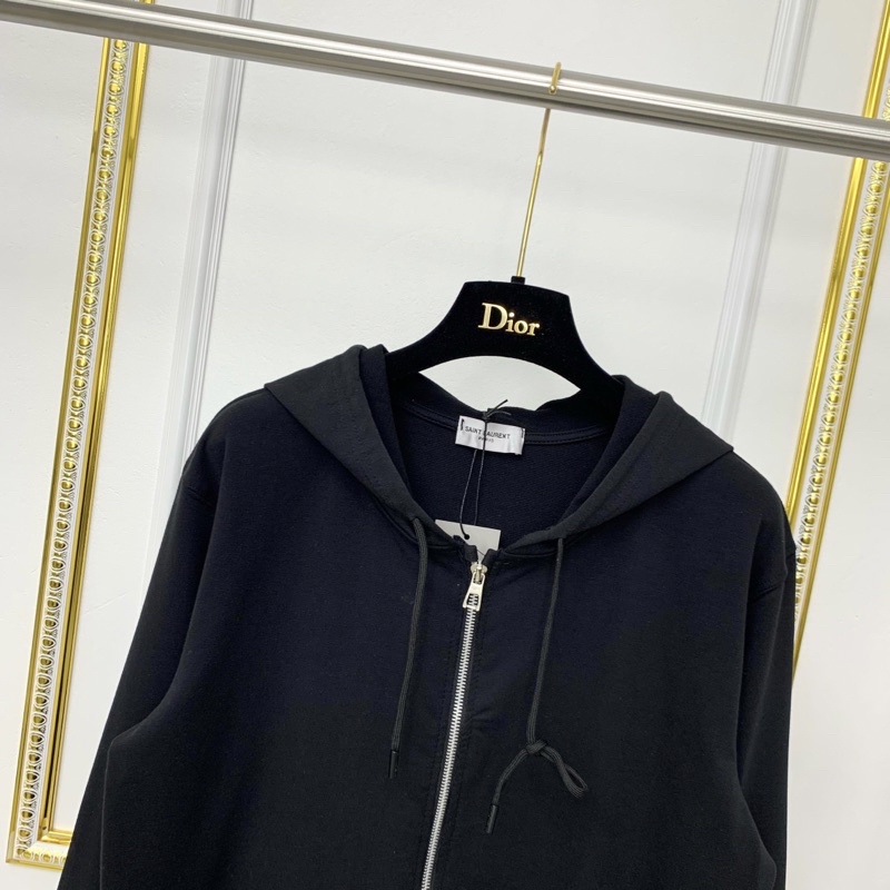 Áo Khoác Hoodie Nỉ Khoá Nam Nữ Mũ Thêu Chữ Ce.line Da Trắng Chất Nỉ Chân Cua Cực Sang