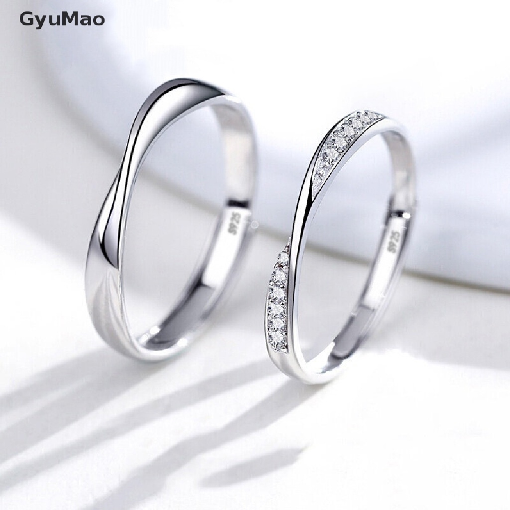 [cxGYMO] 1Pair Couple Ring Crystal Diamond Wedding Engagement Jewelry Adjustable Rings  HDY