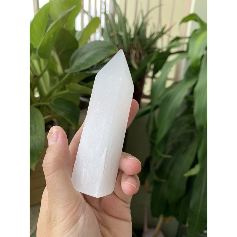 SELENITE - Trụ đá - Tim - Cầu - Gậy xoắn- Mặt Trăng - Móc khoá- Đĩa bán nguyệt -Tháp 6cm- Đá thanh tẩy tự nhiên mài đẹp | BigBuy360 - bigbuy360.vn
