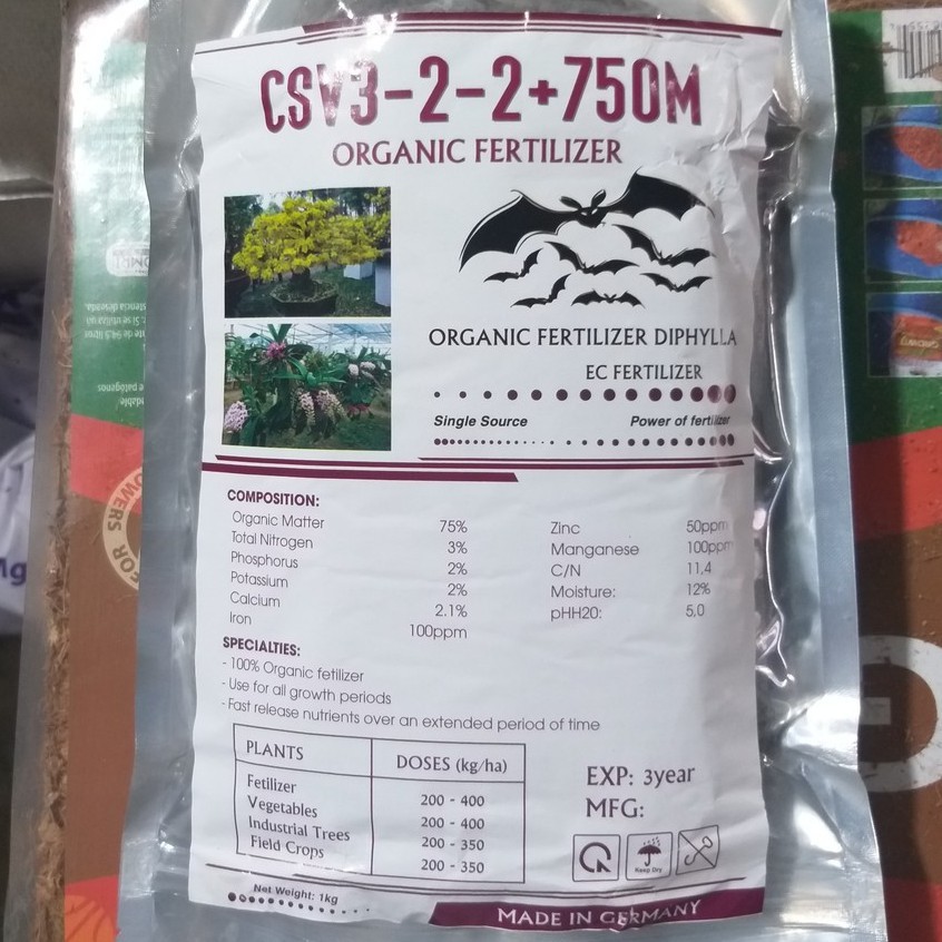 Phân Dơi Nhập Khẩu Đức (1kg), Phân Hữu Cơ Dơi Nguyên Chất
