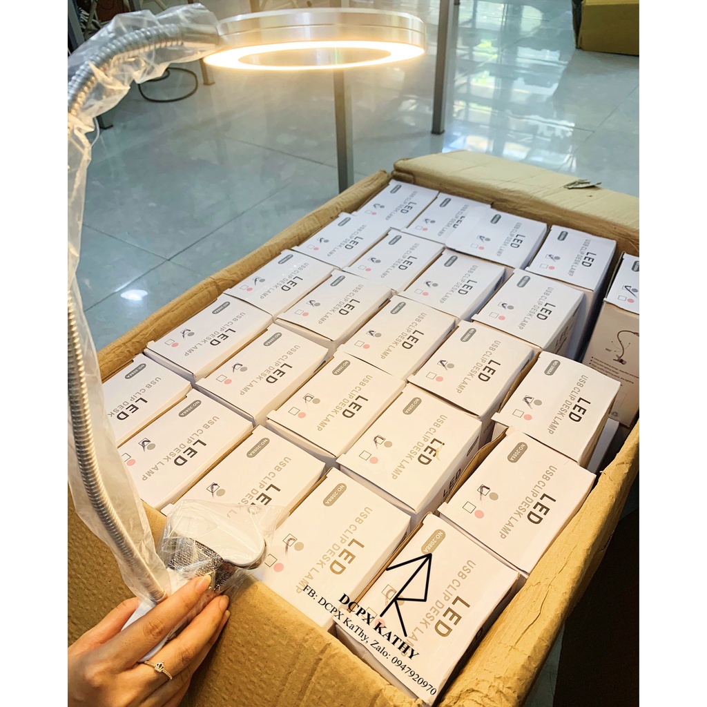 Đèn LED mini kẹp bàn 2 chế độ dùng trong phun xăm nối mi spa làm nail - lucy store thiết bị vật tư spa