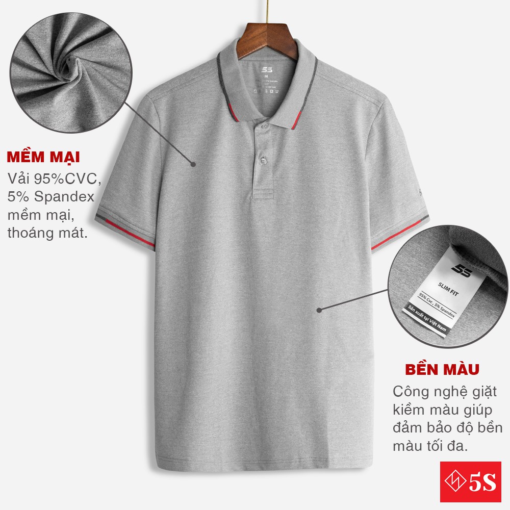[MUA 2 GIẢM 30K] Áo Thun Nam Có Cổ 5S Chất Liệu Thun Cao Cấp, Siêu Mát, Phom Dáng Trẻ Trung (APC21014-01) | BigBuy360 - bigbuy360.vn