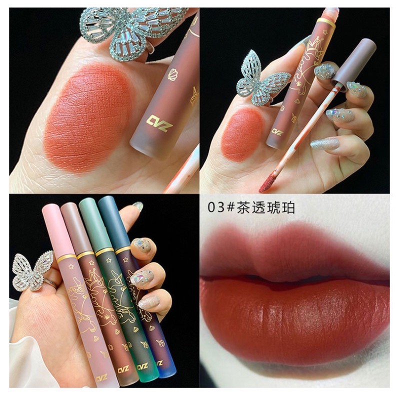 Set son 4 thỏi CVZ kì lân hot hit vỏ xinh chất son đẹp vỏ cute