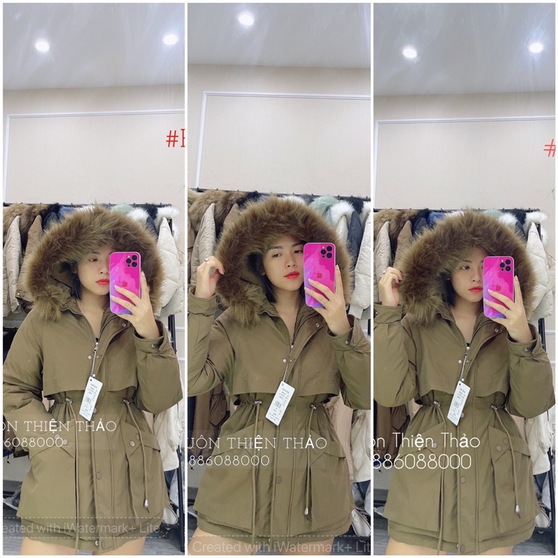 [Mã EMYEP925 giảm 30k]Áo Phao Mũ Lông Nữ Rút Eo Chất Liệu Phao Lót Lông #P821 - Thiện Thảo | BigBuy360 - bigbuy360.vn