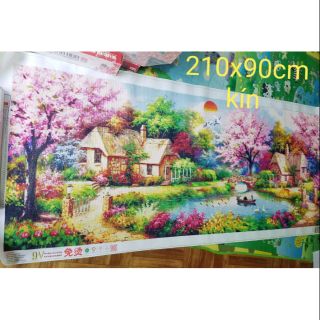 Tranh đính đá thành phẩm tổ ấm hạnh phúc đính kín kt 210.90vm