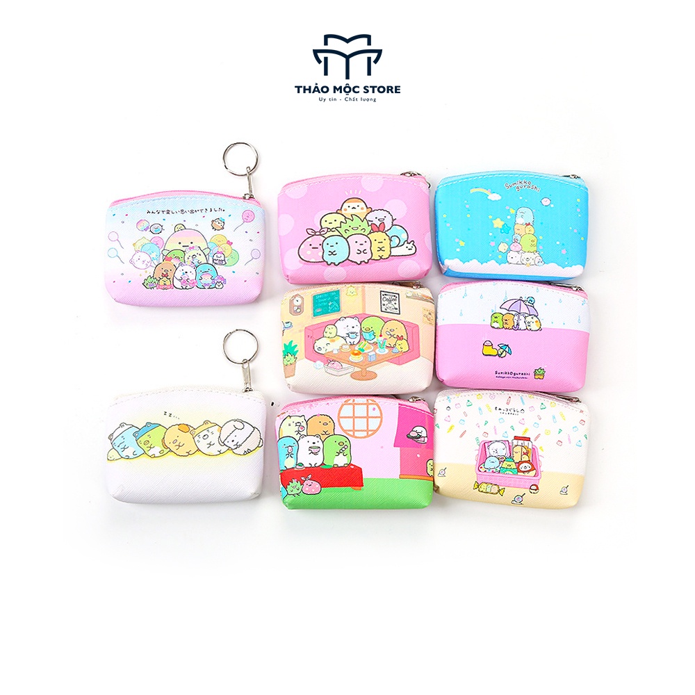 Ví nữ mini cute đựng thẻ kèm móc khóa nhỏ gọn THẢO MỘC STORE TMV14