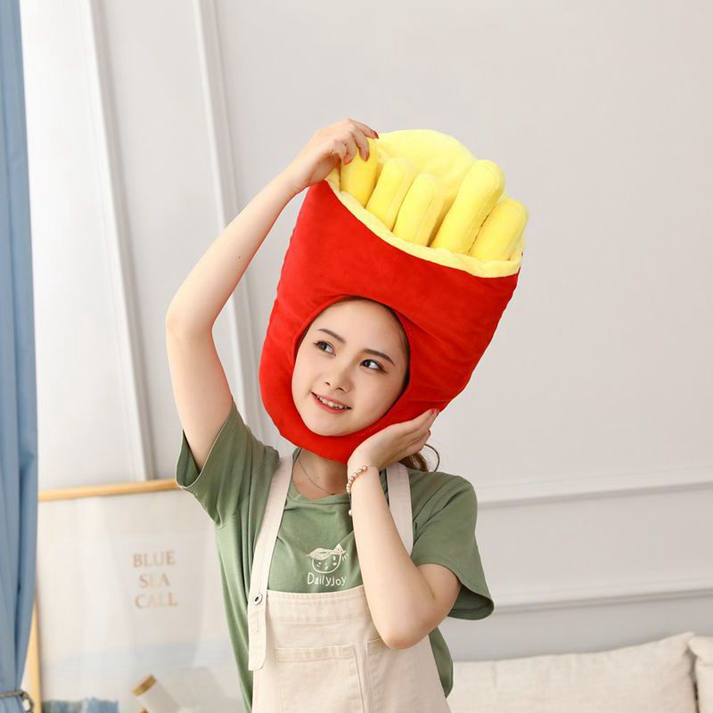 Búp Bê Nhồi Bông Đồ Chơi Hình Hamburger Khoai Tây Chiên Đội Nón Nhồi Bông Dễ Thương Dùng Làm Quà Tặng Cho Bé Gái Y