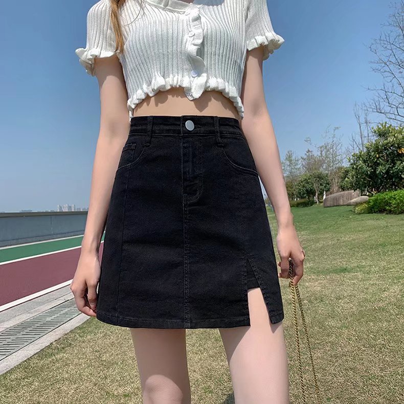 Chân váy jean Mini Lưng Cao Thời Trang Mùa Hè Hàn Quốc Dành Cho Nữ