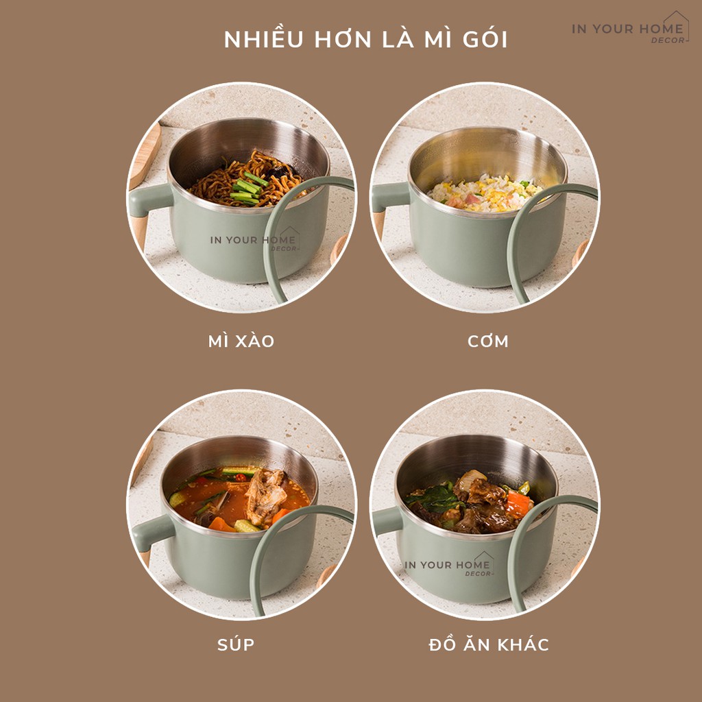 Tô đựng mì cơm đa năng inox 304 cao cấp có nắp kính cường lực bảo quản thức ăn