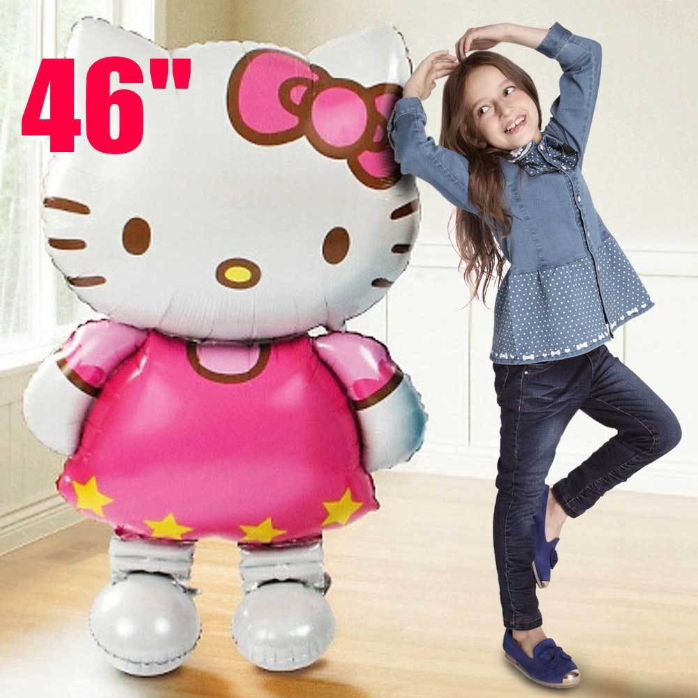 Bong bóng kiếng hình mèo Hello Kitty chất liệu lá giấy bạc