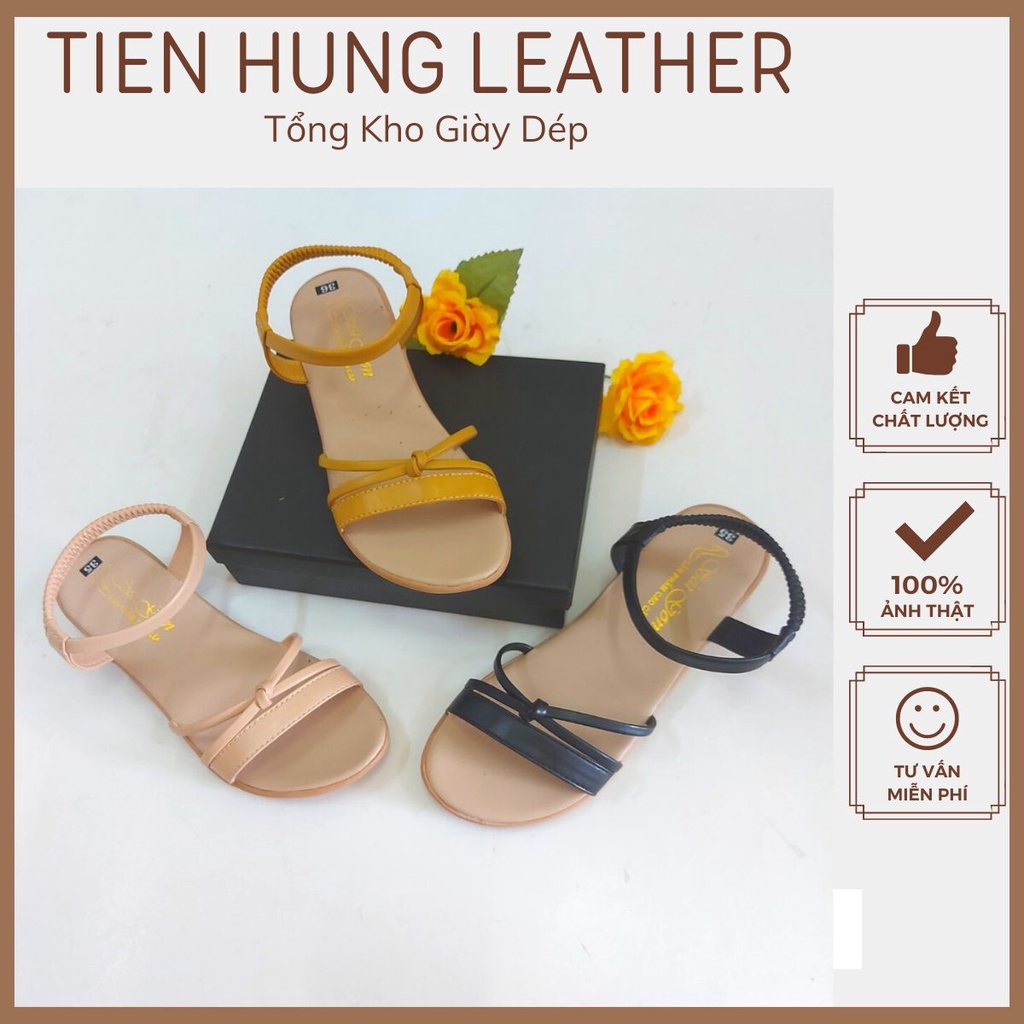 Dép sandal thời trang nữ, xăng đan đế bằng Tiến Hùng TH0007