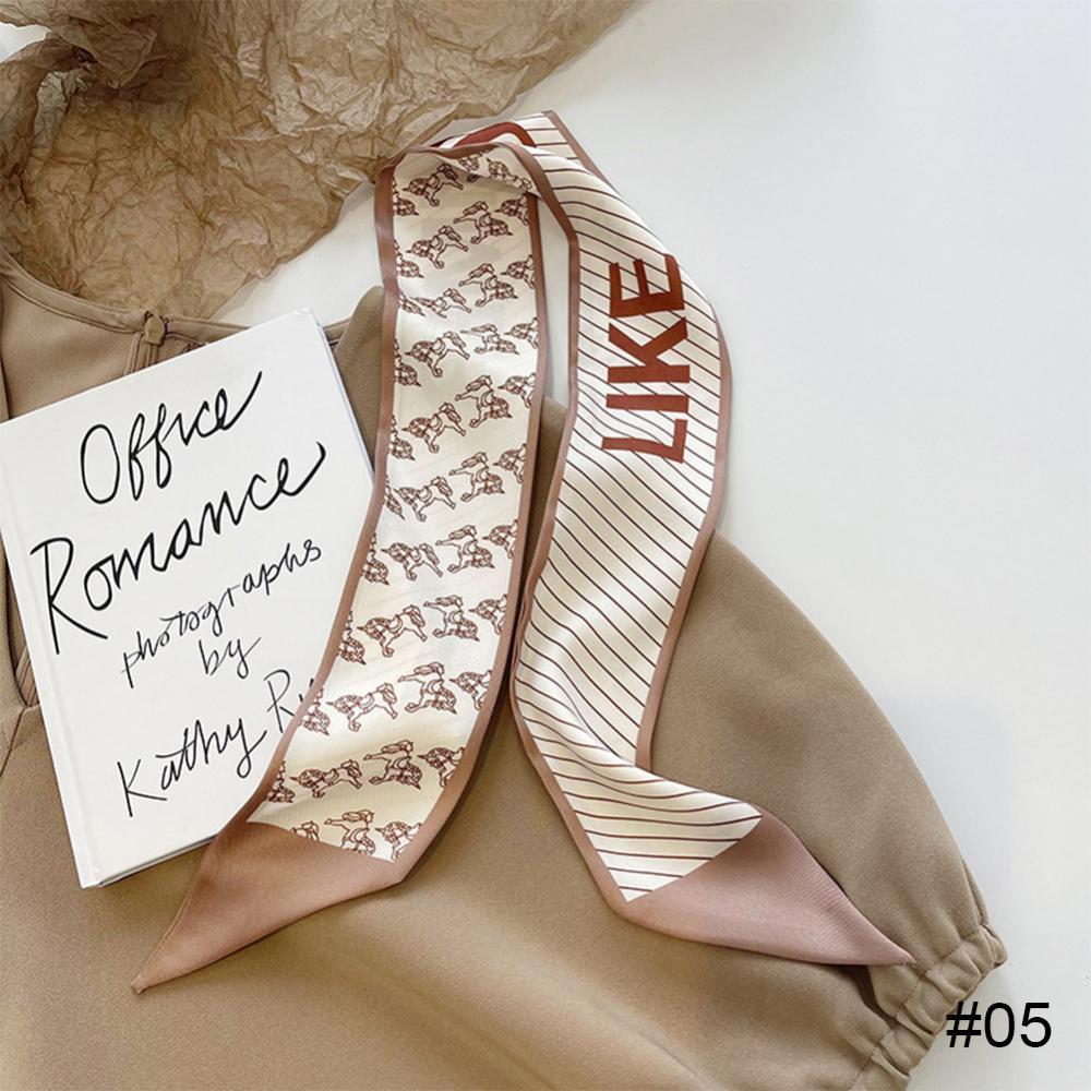 Khăn Quàng Cổ Dài Bằng Lụa Satin Đơn Giản Dễ Phối Đồ Dành Cho Nữ C5N3