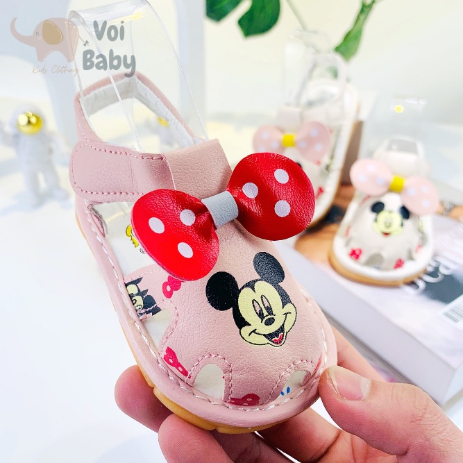 Dép tập đi cho bé gái hình mickey DTD3