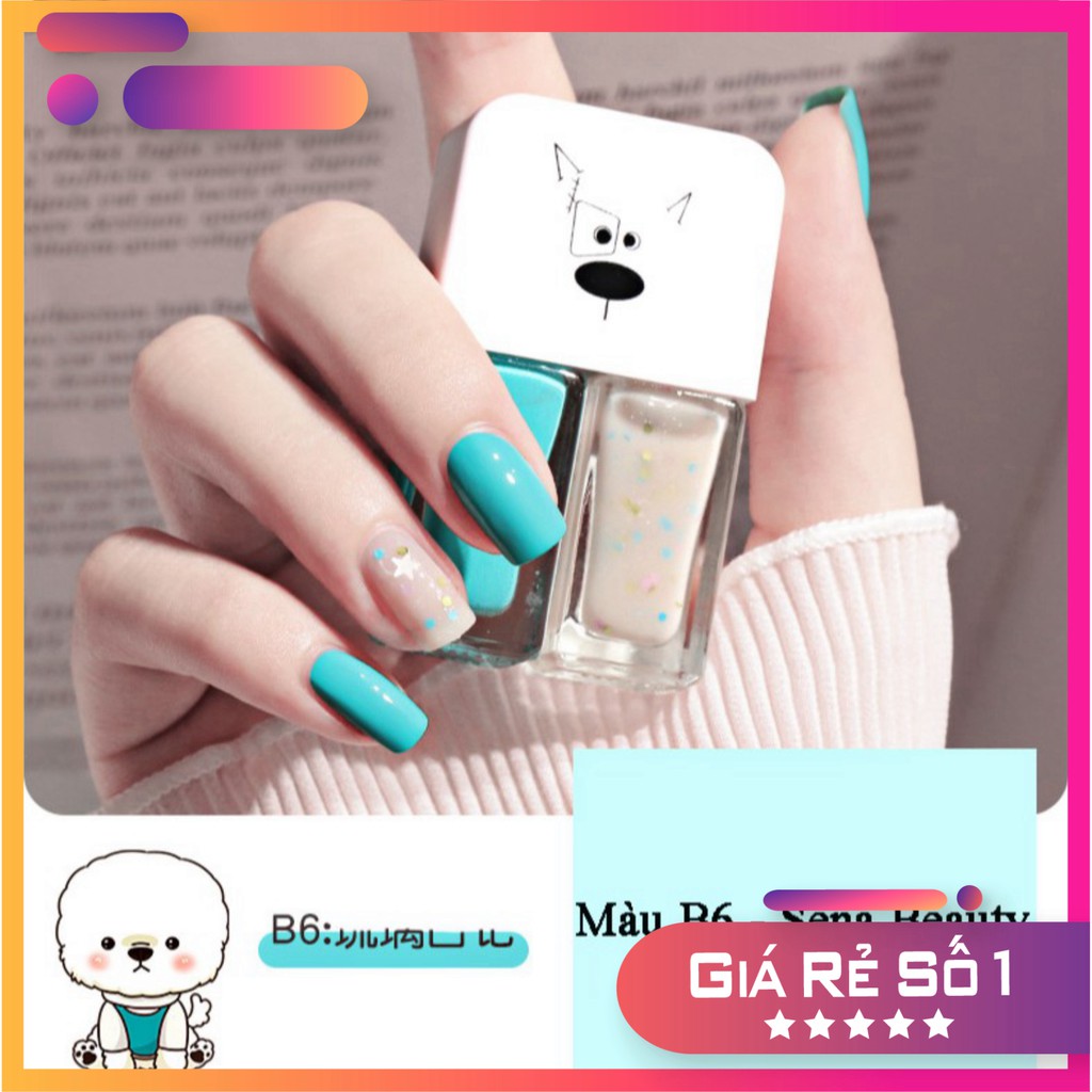 Set 2 Chai Sơn Móng Tay Nhũ Lì 2 Trong 1 Fairy's Gift 6ML,Màu Sắc Đa Dạng,Đẹp Mê Li