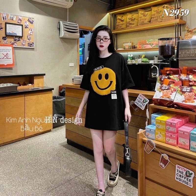 Áo Phông Mặt Cười Nữ Tay Lỡ Hàng Chuẩn Đẹp Mặc Đôi Hay Đơn Dều Đẹp 2022