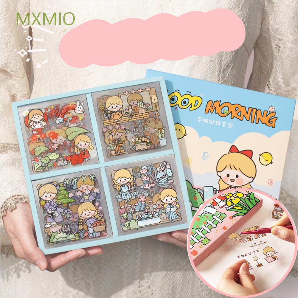 Bộ 100 Sticker Dán Trang Trí Album Ảnh / Nhật Ký Chống Thấm Nước Hình Nhân Vật Hoạt Hình Dễ Thương