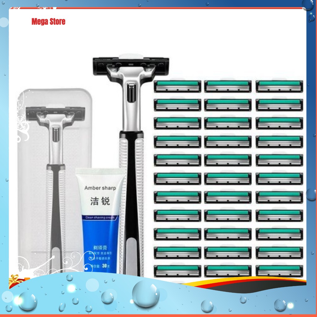 Bộ dao cạo râu tặng 36 lưỡi kép + 1 lọ kem cạo râu