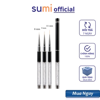 Cọ nét vé móng cán đá cao cấp 3 sizes (6mm; 9mm; 12mm)