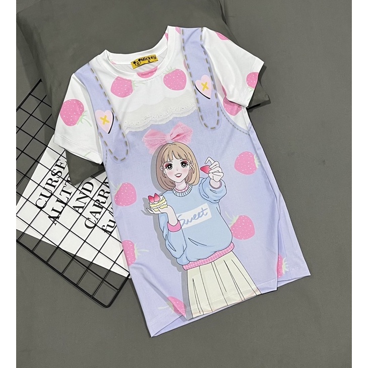 Đầm Thun lạnh giả JEAN cho bé 10kg tới 21kg