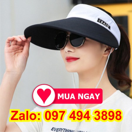 Nón rộng vành mũ che nắng nửa đầu đen vải dày cực mát hàng đẹp màu sắc thời trang thể thao, du lịch đội chống nắng đẹp