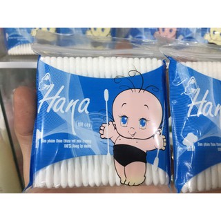 Tăm bông trẻ em cao cấp Hana bịch 100 cây