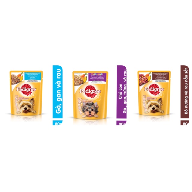 combo 12 gói sốt chó Pedigree 80gr mix vị