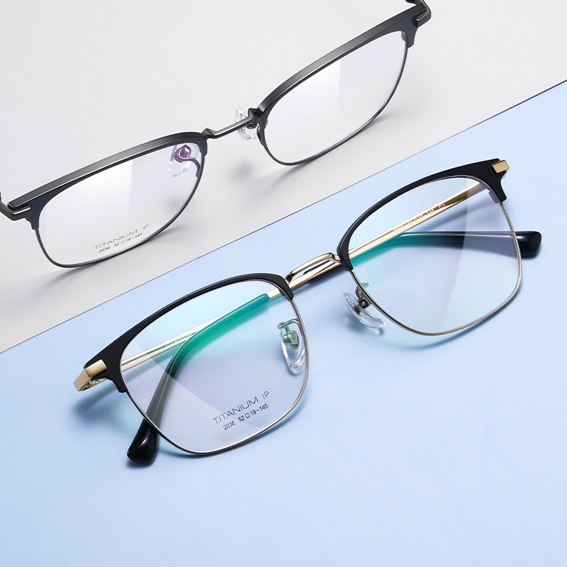 Mắt kính ZEliN YJ2036 gọng vuông siêu nhẹ bằng titan